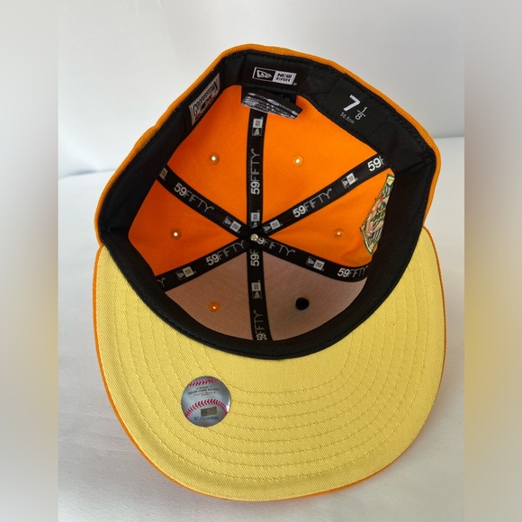 Houston Astros New Era X Premium Silver Anniv. Mango MLB Fitted Hat Size:7 1/8 - Picture 6 of 8